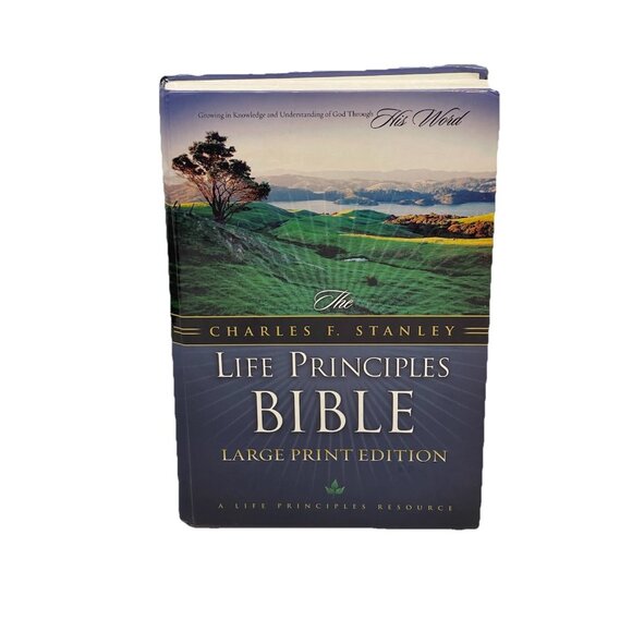 Charles F. Stanley Life Principles Bible LARGE PRINT NKJV - Picture 1 of 15
